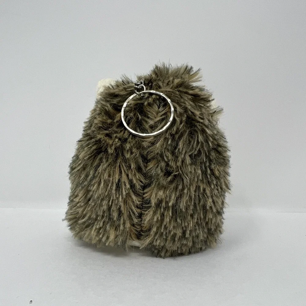 Keychain‎ Hedgehog Stuffed Animal Brown White Soft Plush 4 Inches.
